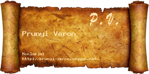 Prunyi Veron névjegykártya